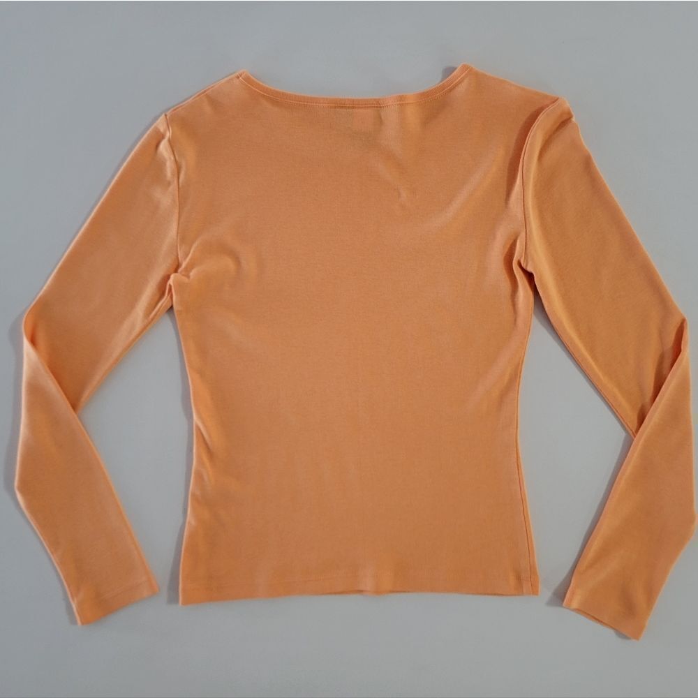 VS Moda International Women's Orange Long Sleeve Crewneck Pullover Top - Picture 9 of 9